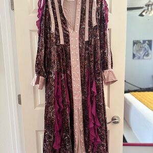 Free People Paisley Maxi Dress in Pink and Purple